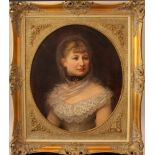 R. Templer, 19th Century artist, Portrait of a lady; oil on canvas; signed central right; framed.