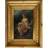 Hans Zatzka (1859-1945), The Danubian beauty, oil on panel, signed bottom right, framed. 30x19cm