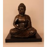 Large bronze Buddha in sitting possition with open hands, bronze cast, hand finished, with