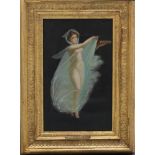 Michelangelo Maestri (died 1812)-manner, Naked vestal with a book on black background; oil on
