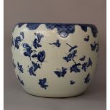 Chinese porcelain bowl, painted in blue colours on white ground with butterflies and other