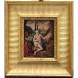 Flemish School around 1600, Saint Hieronymus in the wilderness; oil on wooden panel, framed.