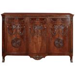 A Dutch mahogany sideboard