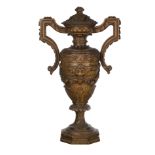 A Flemish carved oak vase