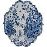 Blue and White Lobed Oval Plaque Delft, circa 1750