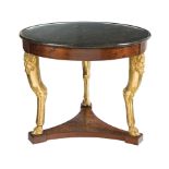 A Directoire Acajou Mouchere and giltwood circular centre table