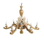 An Italian giltwood six light chandelier