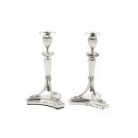 a pair of Dutch silver candlesticks