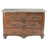 A Regence commode ormolu and brass mounted rosewood commode