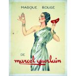 Marcel Guerlain - Masque Rouge vers 193 Affiche entoilée/ Poster on Linnen B.E. B + 35 x 27 cm