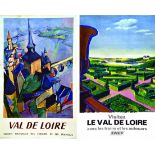 Lot de 2 Aff/ Posters Val de Loire une par Villemot & Despierre vers 1950 VILLEMOT & DESPIERRE Lot