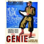 Génie vers 1941 SOGNO Engagez-vous rengagez-vous. L'Armée des spécialistes. Techniciens. Mont-