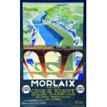 Morlaix 1936 Imprimeries Morlaisiennes Morlaix Affiche entoilée/ Poster on Linnen B.E. B + 100 x