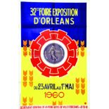 Orléans - Foire Exposition 1960 Bourdon Blanc Orléans 1 Affiche Non-Entoilée / Poster on Paper not