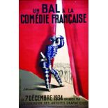 Bal de la Comedie Française 1934 REYMOND S. Gaillard Paris - Amiens 1 Affiche Non-Entoilée /