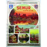 Semur en Auxois PLM vers 1920 POLART HENRI Aquarelle Affiche Henry Polard Paris 1 Affiche Non-