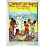 Journée Coloniale 4 juillet 1926 1926 GUSTO Affiches d'Art Baudry Cocu Mairesse Quaregnon Affiche