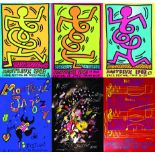 Lot de 6 Affiche du Jazz Festival Montreux par Keith Harring- Niki de St Phale -Tingueli- Warhol Lot