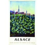 Alsace (Vignobles) 1946 BENIES E. Draeger Affiche entoilée/ Poster on Linnen B.E. B + 100 x 62 cm