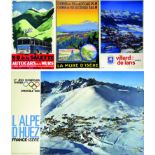 Lot de 4 Affiches: Autocars de la Mure, Salette - Villard de Lans - L'Alpe d'Huez - La Mure d'