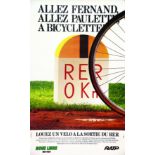 Allez Fernand, allez Paulette, à Bicyclette! RER vers 1980 IPAC 1 Affiche Non-Entoilée / Poster on