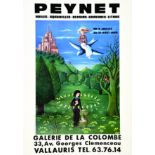 Peynet - Galerie de La Colombe 1980 PEYNET RAYMOND Jules Ferry Cannes Affiche entoilée/ Poster on