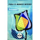 KLM Para o mundo inteiro Compgnia Réal Hollandesa de Aviançao 1957 UNGER HANS 1 Affiche Non-Entoilée