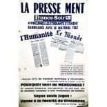 La Presse - Ment Université de Vincennes Janvier 1969 1969 1 Affiche Non-Entoilée / Poster on
