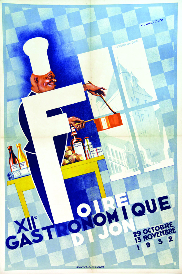 XII Foire Gastronomique 1932 Dijon (Côte-d'Or) GADOUD C. Affiches Camis Paris Affiche entoilée/