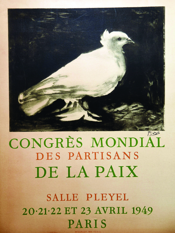 Congrès Mondial de la Paix Paris Salle Pleyel 1949 PICASSO PABLO Mourlot Paris Affiche entoilée/