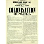 Colonisation de L'Algérie Septembre 1848 1848 DE LA MORICIERE & CHARRAS Très Intéressant texte sur
