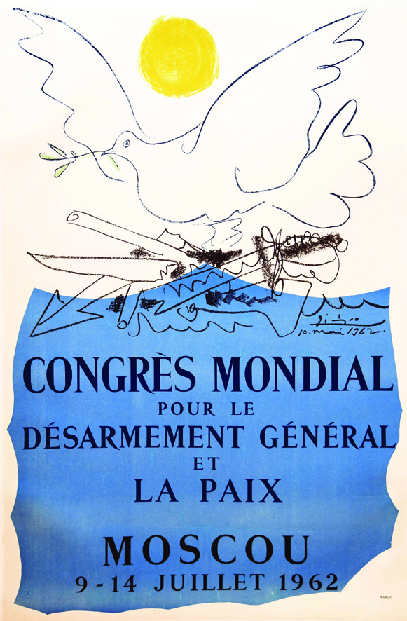 Congrès Mondial Pour La Paix Moscou 1962 1962 PICASSO PABLO Mourlot Affiche entoilée/ Poster on