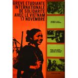 Grève Etudiante de solidarité avec le Vietnam vers 1970 1 Affiche Non-Entoilée / Poster on Paper not