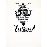 Soutenez les grèvistes de Renault 1968 Atelier Populaire 1 Affiche Non-Entoilée / Poster on Paper