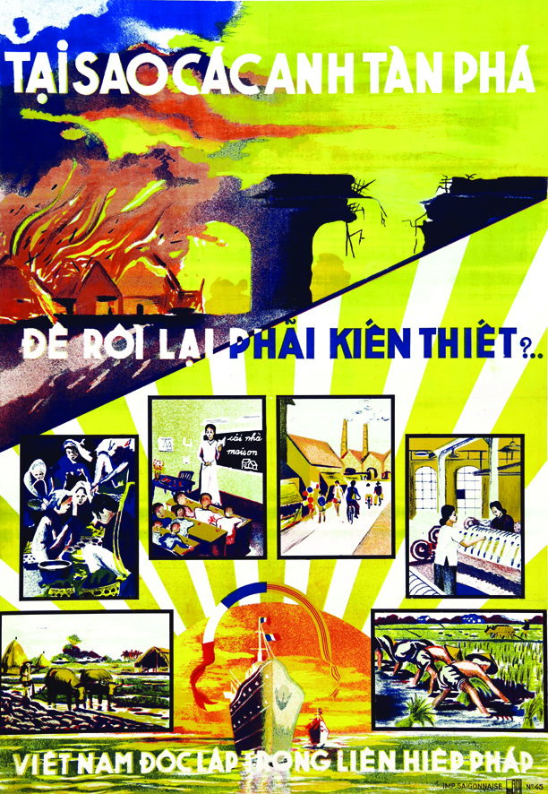 Taisaocacanh Tan Pha Vietnam Doclaptrong Lien Hiep Phap vers 1950 Saigonnaise Affiche entoilée/