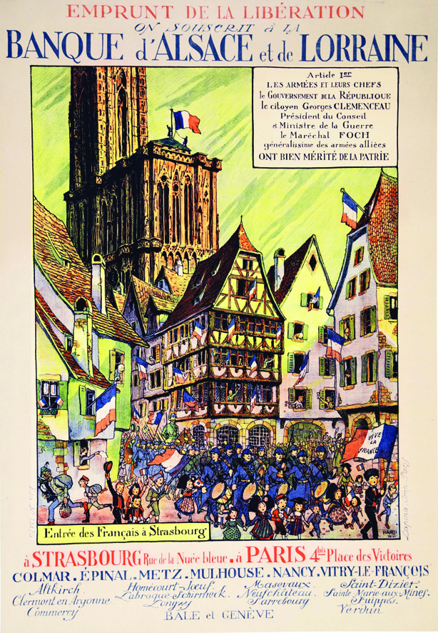 Banque d'Alsace et de Lorraine 1917 Strasbourg (Bas-Rhin) HANSI Emprunt de la Libération. Entrée des