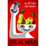 Ideal Milk Gouache signée / signed by Guy Goerget vers 1950 GEORGET GUY On all fruit and cereals