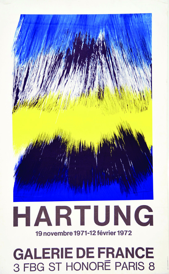 Hartung - Galerie de France. 1972. 1972 HARTUNG HANS Imp. Du compagnonnage Paris Aff. N.E. B.E.