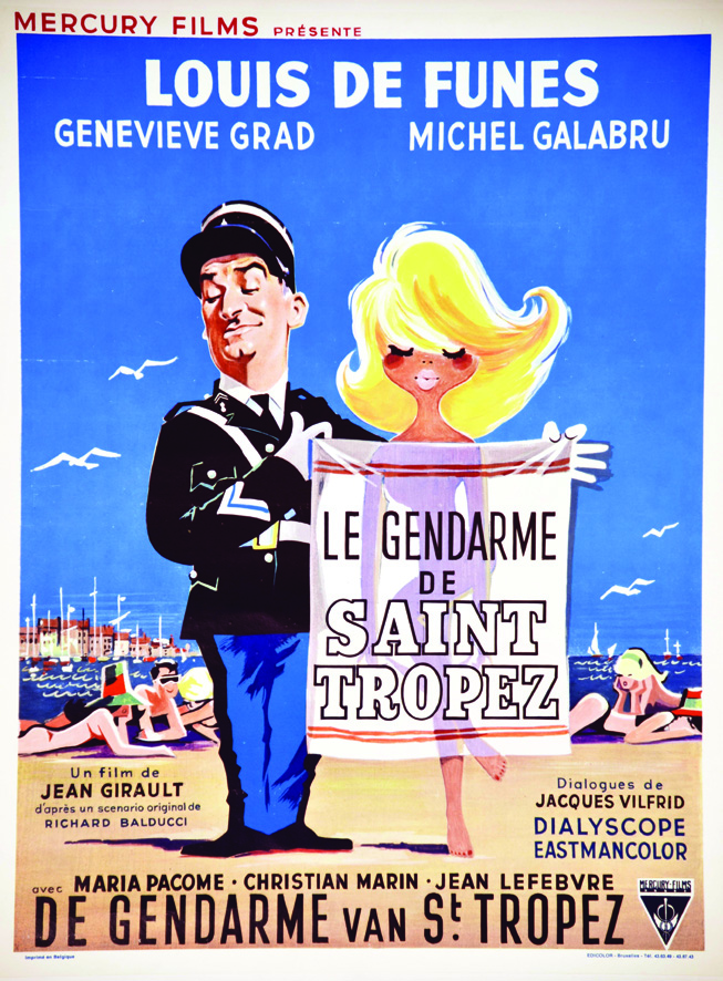 Le Gendarme de Saint Tropez vers 1960 1 Affiche Non-Entoilée / Poster on Paper not lined T.B.E.