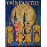 The Infantry vers 1917 Affiche entoilée/ Poster on Linnen B.E. B + 88 x 75 cm Guaranteed