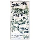 Excursions en Dauphiné Encre de chine signé V. Aubert 1898 AUBERT V. Encre de Chine signée / Ink