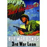 Buy War Bonds - 3rd War Loan - Back the Attack! 1943 SCHREIBER U.S. Government Printing Office