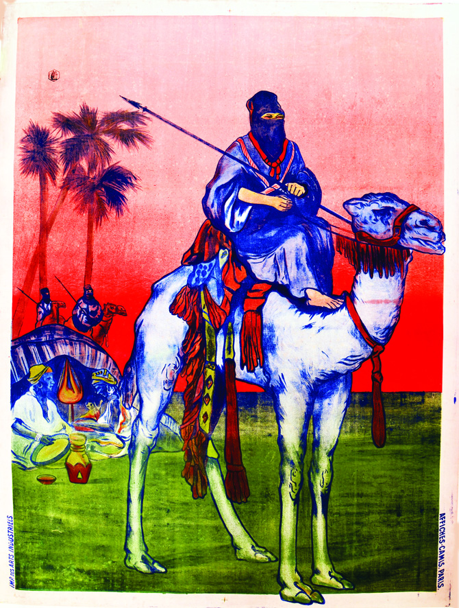 Chameau & Bedoin en Algérie - Affiche avant la lettre vers 1900 Affiches Camis Paris Affiche