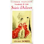 Cécile Sorel - Soirée d'Adieu vers 1930 DRIAN 1 Affiche Non-Entoilée / Poster on Paper not lined B.