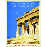 Le Parthenon d'Athènes vers 1950 SNARLAND NEGUS M. Pechlivanides & Cie Athènes 1 Affiche Non-