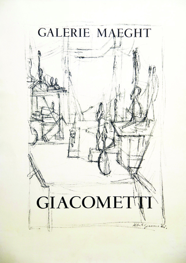 Giacometti vers 1960 GIACOMETTI ALBERTO Galerie Maeght. Aff. Entoilée. / Poster on Linen B.E. B + 73