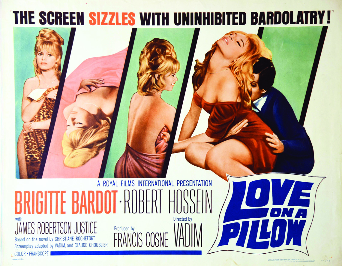 Love on a Pillow Brigitte Bardot 1964 1 Affiche Non-Entoilée / Poster on Paper not lined T.B.E.