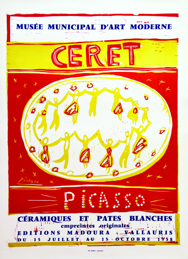 Ceret - Picasso - Editions Madoura - Vallauris 1958 1958 PICASSO PABLO Arnera Vallauris Affiche