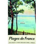 Lot de 8 Aff / Posters : Arcachon - Plages de France vers 1960 MARQUET La Photolith. Paris Lot de