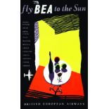 BEA Fly to the Sun 1955 Wills & Hepworth Ltd Loughborough 1 Affiche Non-Entoilée / Poster on Paper